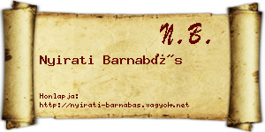 Nyirati Barnabás névjegykártya
