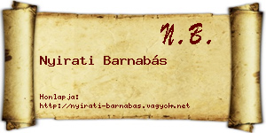 Nyirati Barnabás névjegykártya
